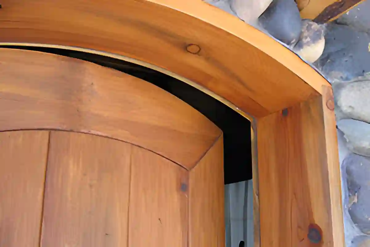 Crafted wood entry door in a Bervid residence